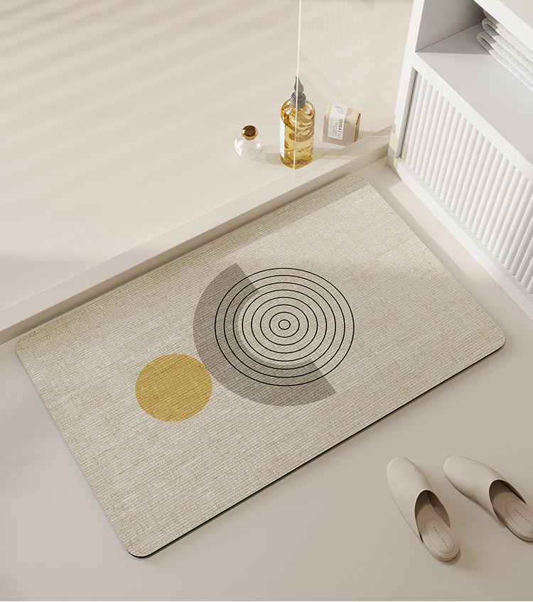 Diatomite soft mat in a bathroom setting